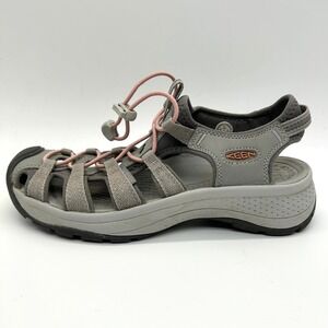 Keen Astoria West Sandals Womens 7.5 Grey Coral Hiking Waterproof Trail Shoes